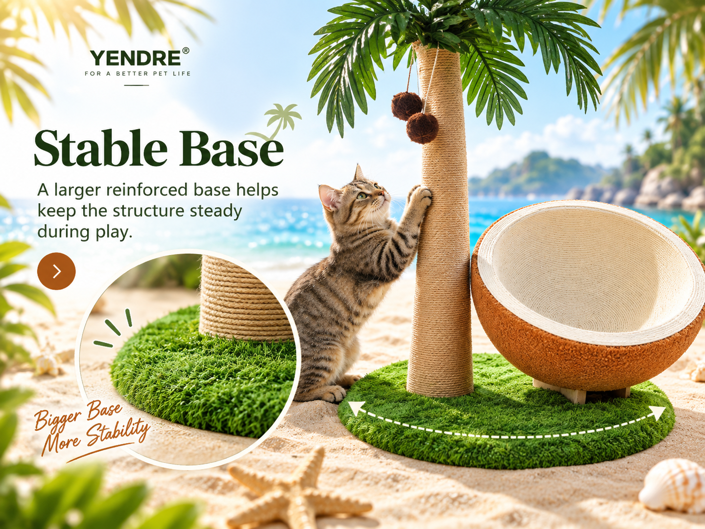 Stable wide grass-texture base