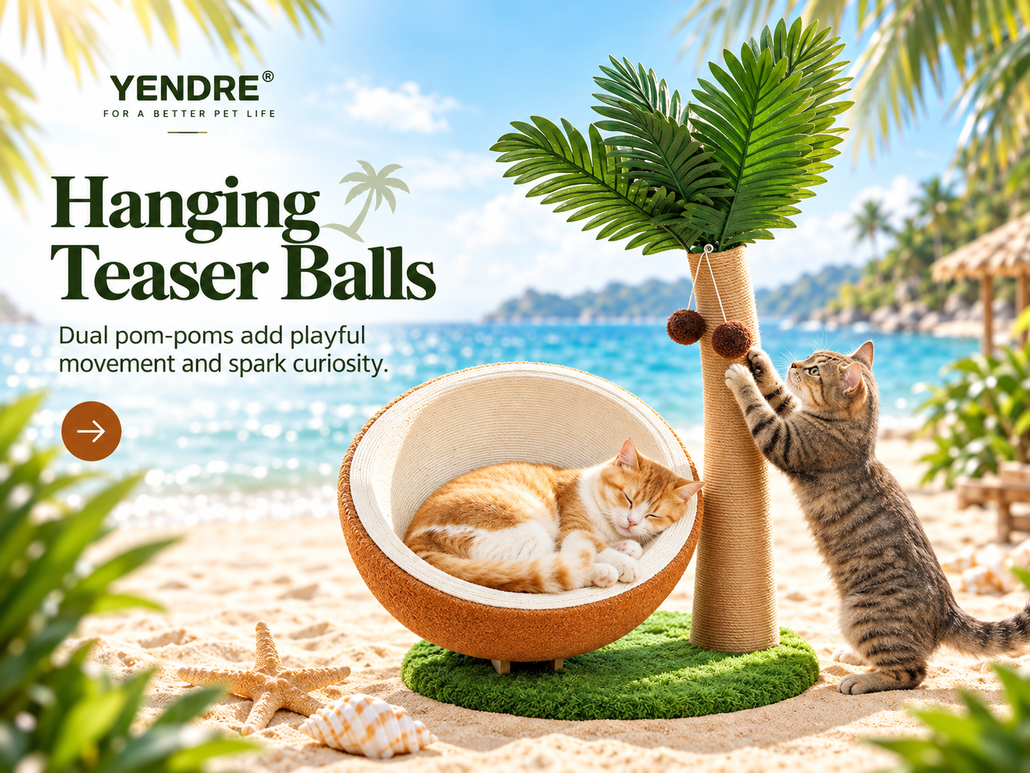 Hanging teaser balls for interactive play